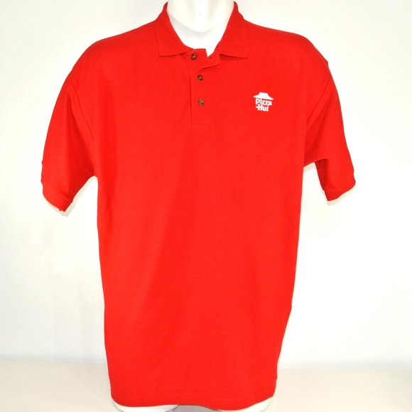 PIZZA HUT Red Polo Shirt Employee Uniform NEW Size L Large - Picture 1 of 11